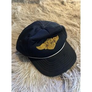 Vintage 80s Harley Davidson Trucker Hat Black Foam